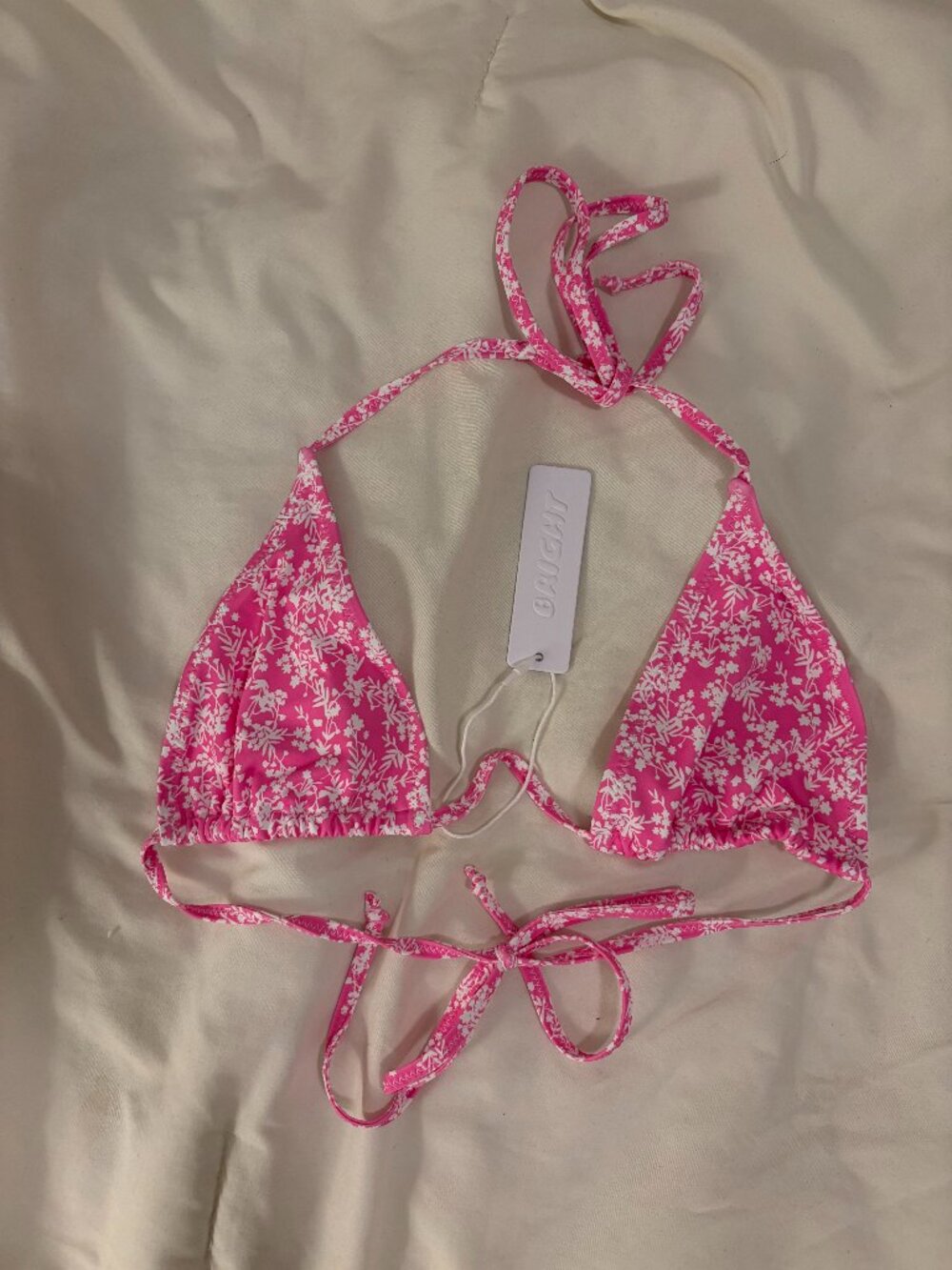 Bright Swimwear pink bikini top size medium